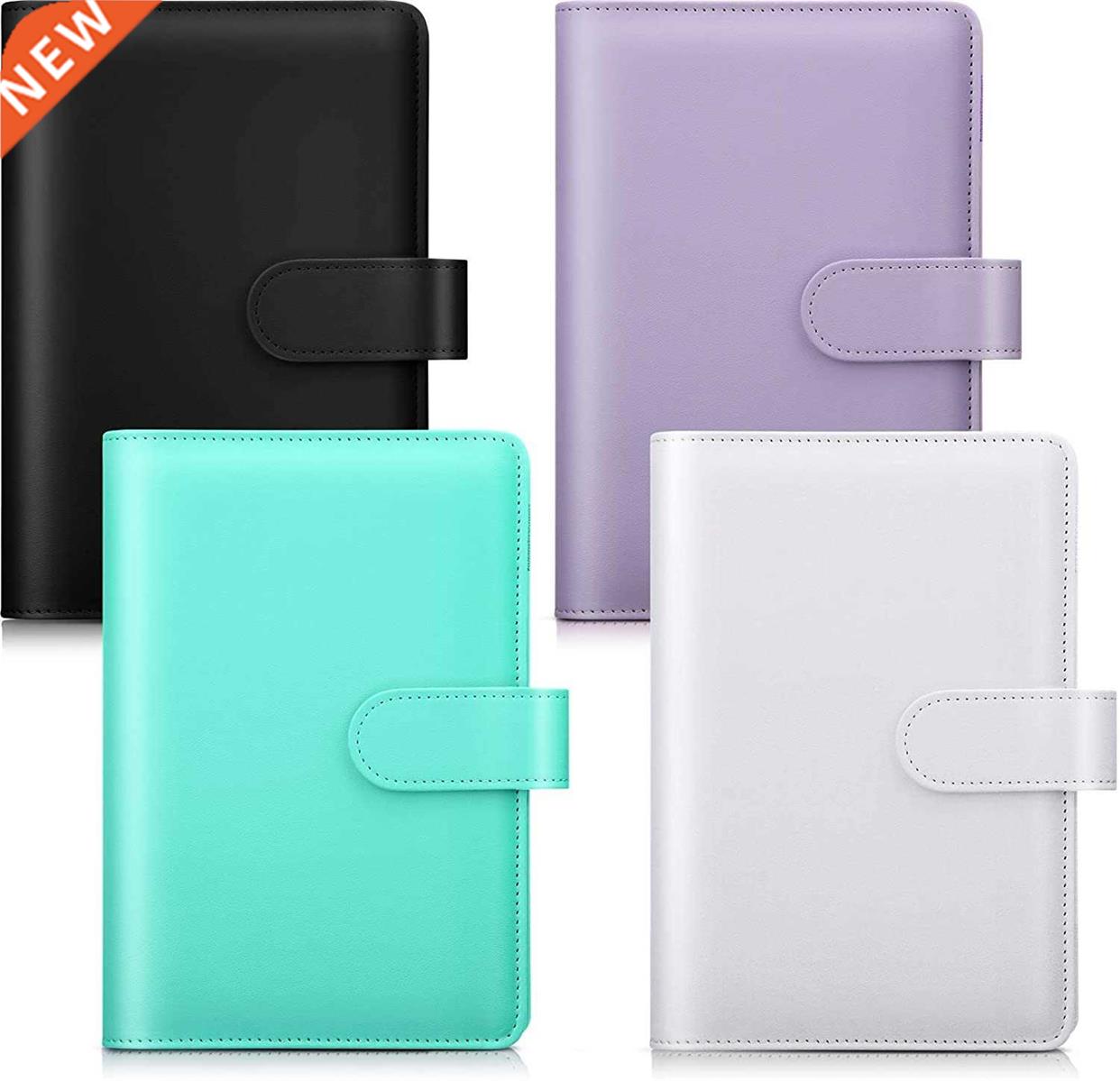 Macaron Color A5 A6 6 Rng Bnder PU Clp-on Notebook Leathe