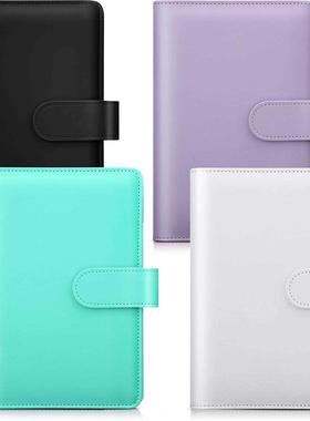 Macaron Color A5 A6 6 Rng Bnder PU Clp-on Notebook Leathe