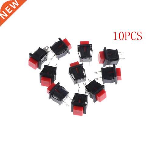 10Pcs Red Square SPST Non-Locking Reset Push Button Switch S