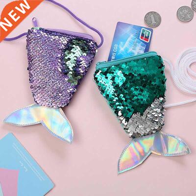 Women Mermid Til Sequins Coin Purse Girls Wllet Bgs Cros