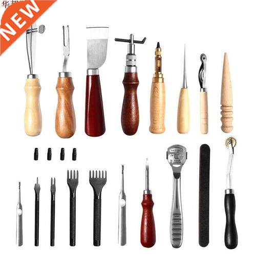 Leather Craft Tool Kit 18pcs Stitching Carving Working Sewin