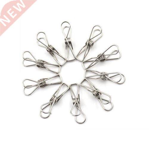 10pcs/lot Silver Stainless Steel Clothes Pegs Modern Metal S