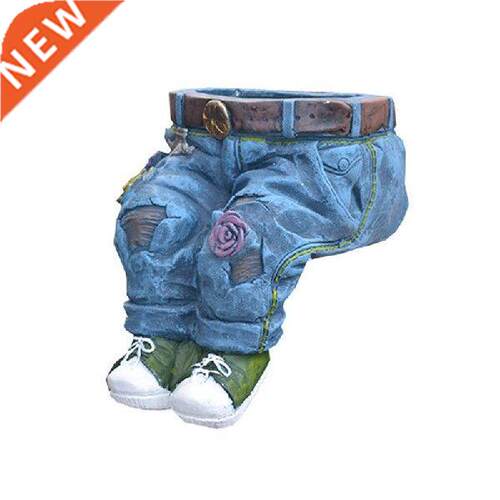 Home Garden Casual Art Flowerpot Cartoon Legs in Jeans