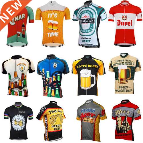 Hot men's Cycling Jersey Classic retro beer Short sleeve Bic