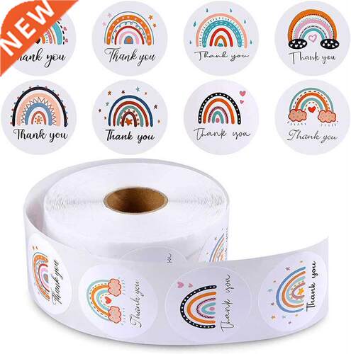 1.5 Inch Round Thank You Rainbow Wedding Decoration Sticker