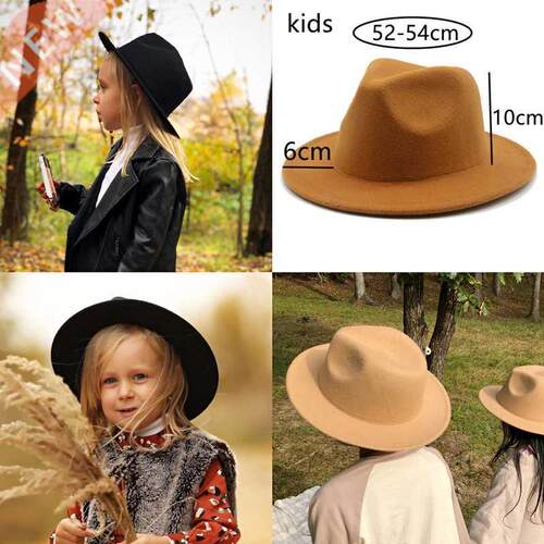 Fedoras Hats Boys Girls Small 52cm 54cm Felted Kids Hats Sol