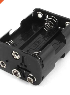 Double Side Spring 6 x 1.5 V AA Battery Holder Case Box Blac