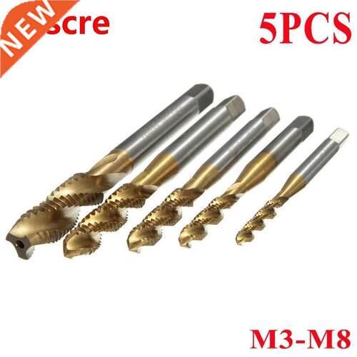 5pcs HSS M3-M8 Titanium Screw Thread Metric Spiral Hand Plug