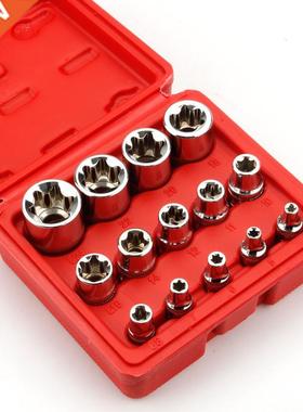 Crv material 14pcs/set E Torx Star Female Bit Socket Set 1/2