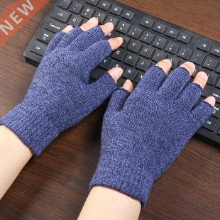 Winter Warm Fingerless Gloves For Women Men Knitted Sretch E
