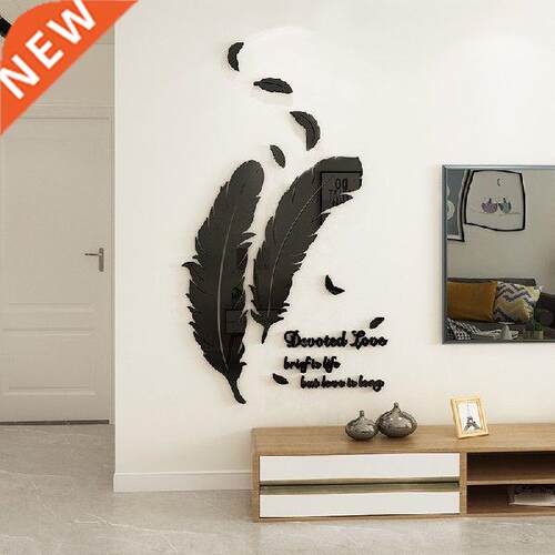 D Feather Acrylic Stereo Wall Sticker Mirror Wall Sticker