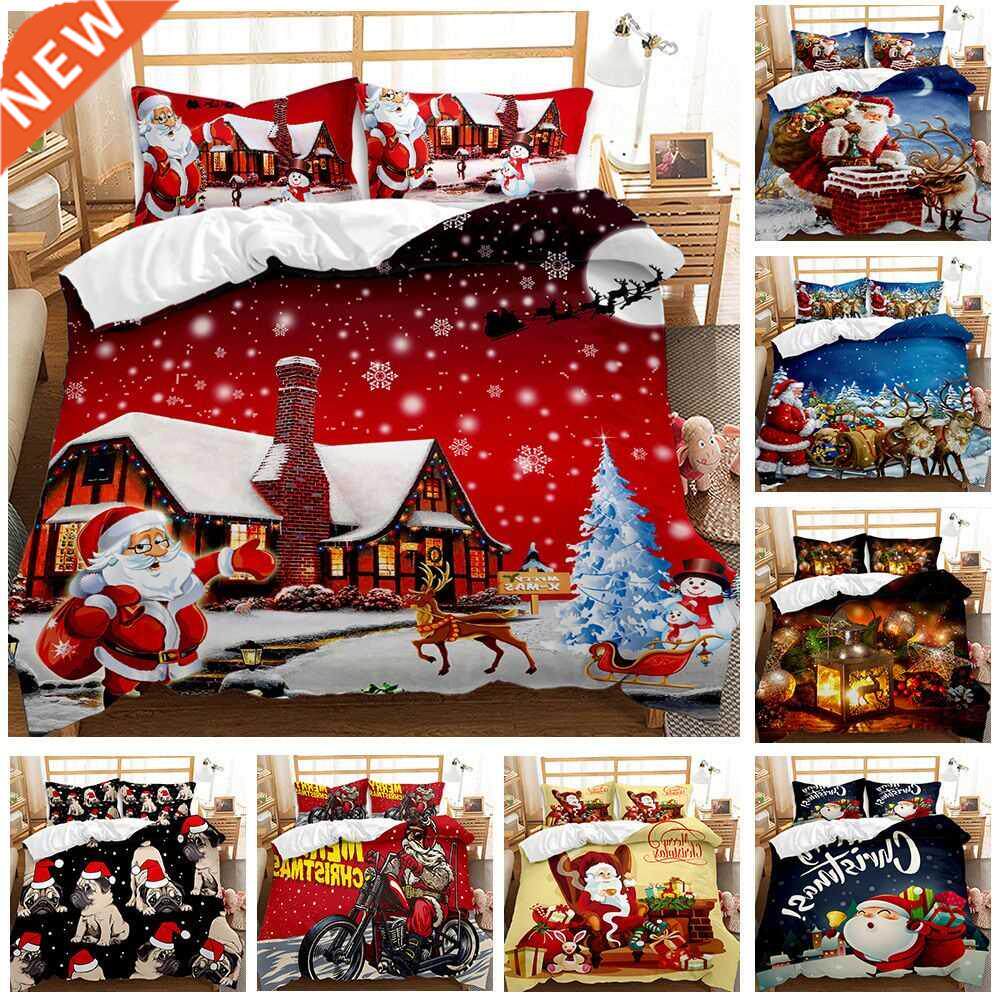 Christmas Bedding Set Snowflakes Duvet Cover Set Cute Ginger