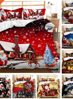 Christmas Bedding Set Snowflakes Duvet Cover Set Cute Ginger