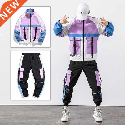 2022 Hip Hop Workwear jacket Mens Tracksuit Jacket+Pants 2PC