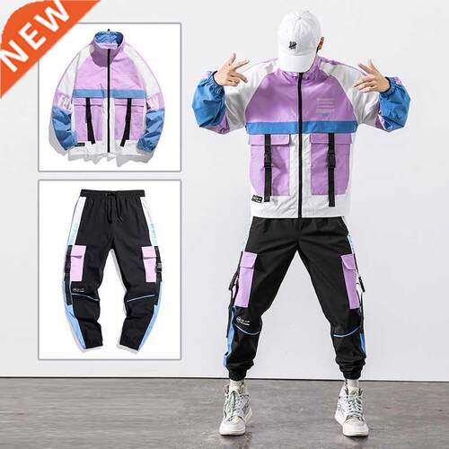 2022 Hip Hop Workwear jacket Mens Tracksuit Jacket+Pants 2PC