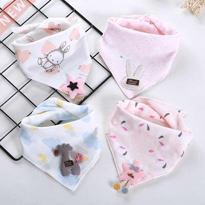 4 pieces/lot Baby Bibs Drooling Cotton Baby Scarf Burp Cloth