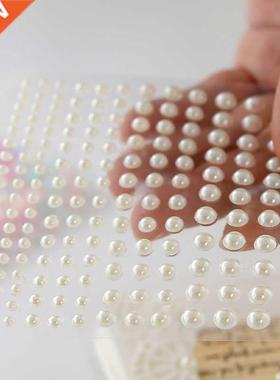 1 Sheet Plastic Semi-circular Pearl Decoration Stickers for