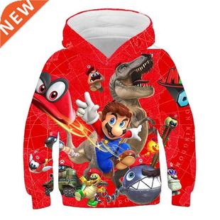 New Dinosaur Clothes Mario-Bros Hoodie 3D Printing Hoodies S