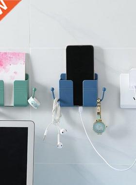 Wall Mounted Moile Phone Charging Holder Remote Control Sto