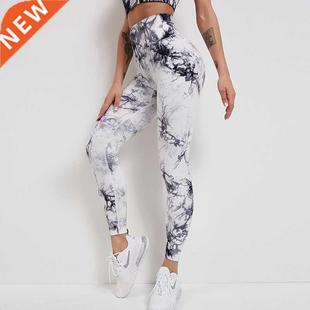 Seamless Dye Leggings Women Tie Push Fitness Boo