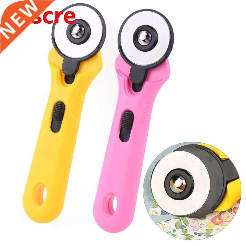 45mm Pink + Yellow Roty Cutter With Ergonomic Soft Handle