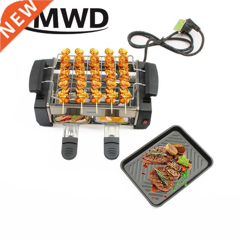 DMWD Smokeless Electric Raclette Grill Double Layers Non-Sti