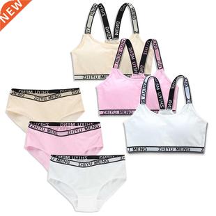 Cotton Girls Bra And Panty Sets Teenage Girls Cotton Padded
