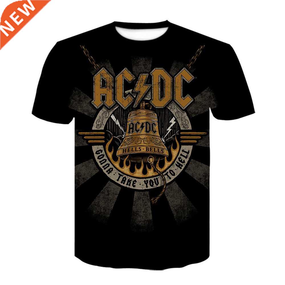 Summer AC DC 3D Printed Rock & Roll Men's T-Shirt Tee Me