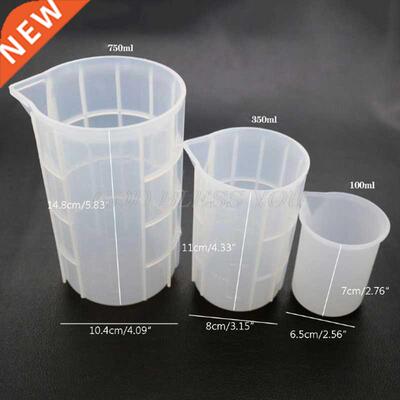 3Pcs 100ml 350ml 750ml Flexible Silicone Large Measuring Cup