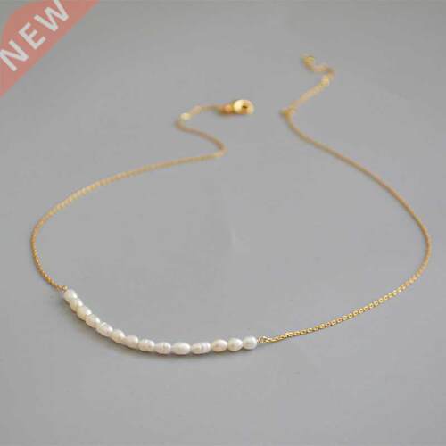 Brass With 18K Gold Natural Real Pearl Necklace Wowen Jewelr