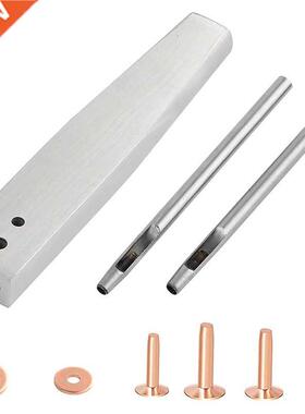 4Pcs Copper Rivets And Burrs, 4 Sizes Copper Rivet And