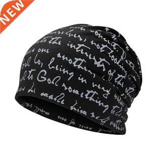 Hip Hop Skullies Beanies Letter Print Men's Goth Bonnet Hat
