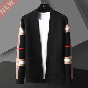 Autumn Winter Designer Cardigan Plus Size Spliced Color Card