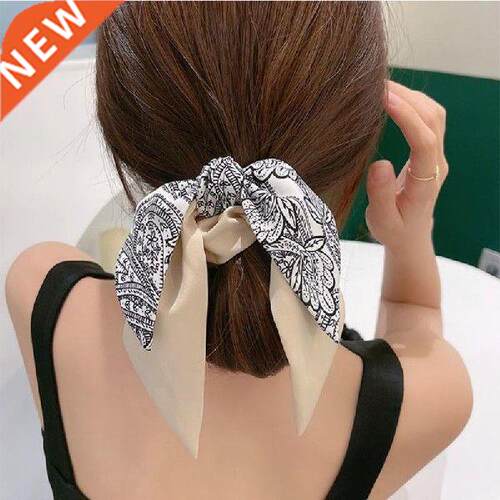 New Floral Bow Ribbons Hair Ring Large Intestine Hair Ring