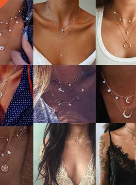 Necklaces For Women Golden Geometric Charm Chains Jewelry