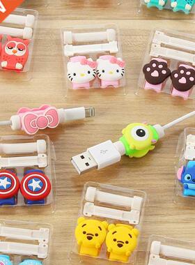 1 Cartoon 8 Pin Cable Protector de cabo USB Cable Winder ver