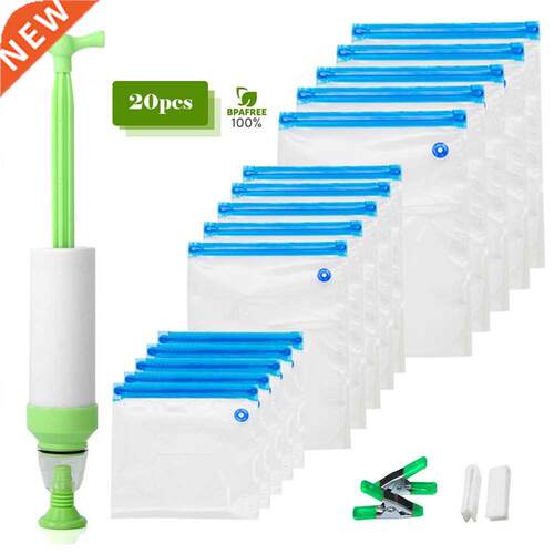 17/20pcs Vacuum Bags Kits Reusable Food Storage Seal Bag Se