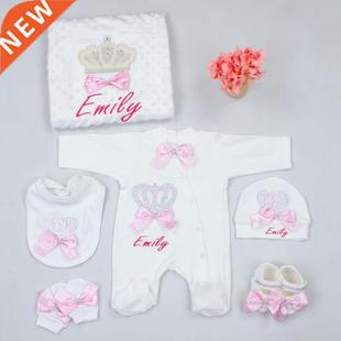 Personalized Suit Girl Baby Rompers Newborn Blanket Name Emb