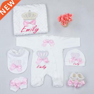 Personalized Suit Girl Baby Rompers Newborn Blanket Name Emb