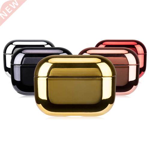 For AirPods Pro 3 Case Luxury Gold Plating Hard Cover Blueto