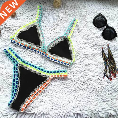 Micro Bikini 2021 Women Handmade Crochet Knit Swimwear Halte
