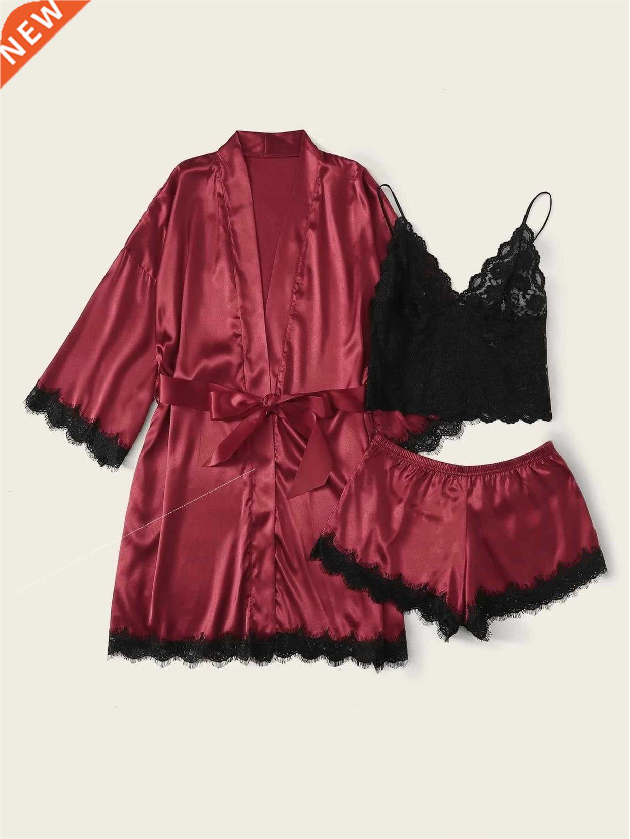 Two-piece home wear comfortable lace pajamas set
