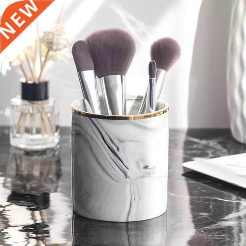 Nordic Ins Marble Pattern Pen Holder Cosmetic Brush Storage