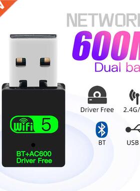 600Mbps USB WF Bluetooth 5.0 Adapter 2n1 Dongle Dual Band