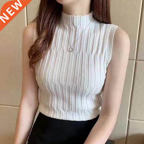 Tops Women Solid Knitted Vest Skinny Female Tank Tops Ladies