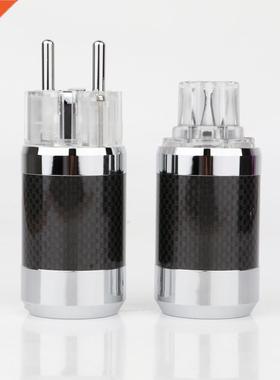 Preffair Weight 480g Carbon Fiber Schuko Power Plug IEC Fema