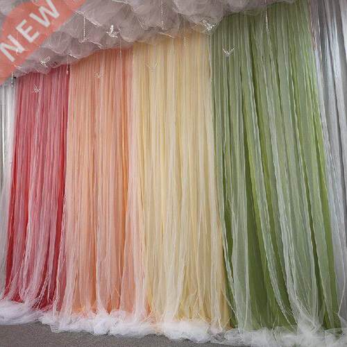 Wedding Party Ice Silk Fabric Drapery With Yarn Double
