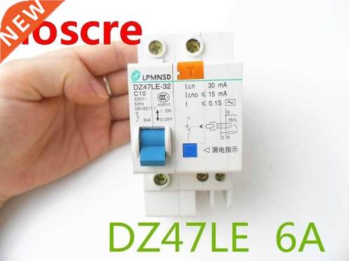 DZ47LE 1P+N 6A C type 230V~ 50HZ/60HZ Residual current Circu