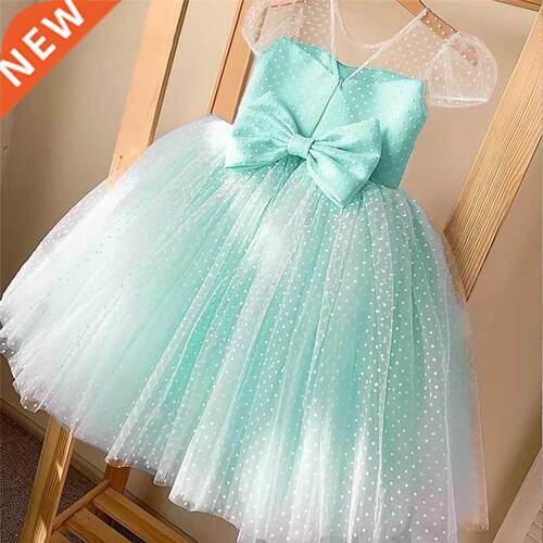 Fancy Girls Dress Birthday Party Princess Dress Lace Kids Ba