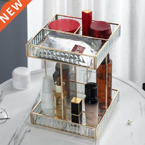 Glass Double-Layer Rotating Cosmetic Storage Large Capacity